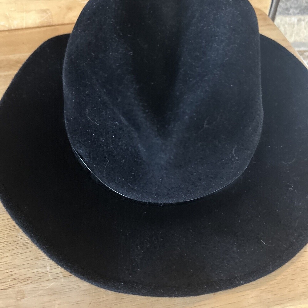 Michele Vintage Felt Hat Fedora Style Black Dress USA Made - Picture 5 of 10